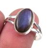 Natural Labradorite Gemstone Handmade 925 Solid Sterling Silver Ring Size 8 D0G44