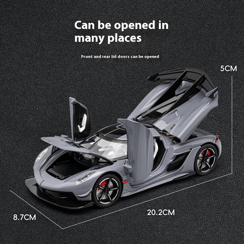 1/22 Metal Die Cast Koenigsegg JESKO Supercar Model Racing Gift Boy Simulation Sound and Light Retraction Collection Ornaments