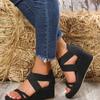 Shoes for Women  Fashion Casual Wedge Women's Sandals Summer Solid Color Open Toe Cross Sandals for Women Zapatos De Mujer