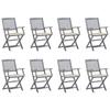 Day and Night - Day and Night Folding Garden Chairs 8 Units and Cushions Solid Acacia Wood