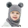 Doitbest Baby Boy Beanie Protect Neck Solid Windproof Winter Child Infant Knit Hat Knitted Warm Fleece Kids Girls Earflap Caps