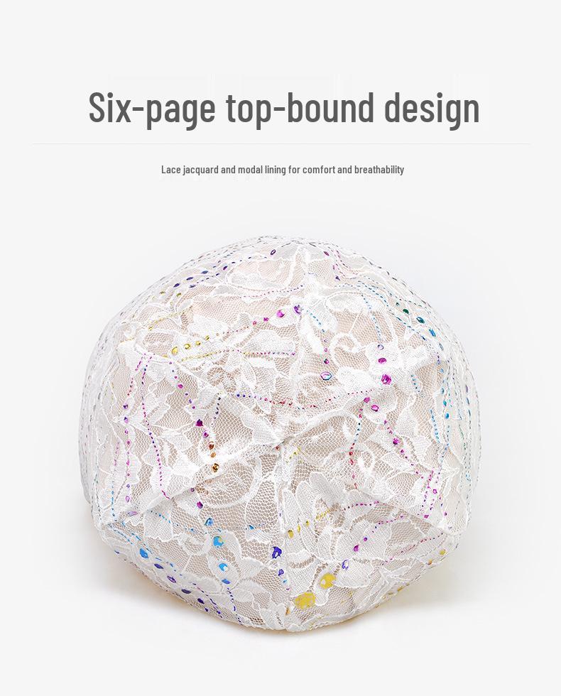 Breathable Double-Layer Lace Head Wrap for Women - Sun Protection Fashion Hat for Spring/Summer