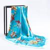 90cm Square Shawls Women Hijab Scarf For Hair Fashion Print Kerchief Neck Scarves Female Silk Satin Bag Scarfs For Ladies Banada