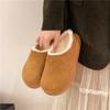 Thick-bottomed Birkenstock Baotou Mao Mao Slippers Women's 2025 Winter New Comfortable Feet Fur Integrated Shallow Mouth Half Cotton Tow