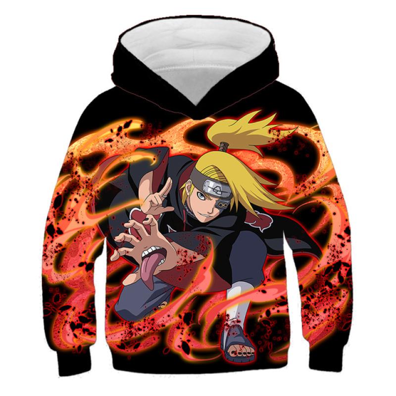 2023 New Naruto Hoodie Animation Kids 3D Printed Fashion Sweatshirts Boys Girls Kids Pullovers Street Wear Coats 3-14 Years Old