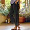 Women's Fashion Solid Color Loose Elastic Waist Straight Pocket Casual Pants