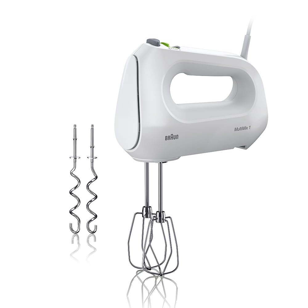 Braun Multi Mix 1 Hand Mixer HM1011 High 4 Speed Easy To Easy To Easy To Easy To German Fresh Sweets Making White Lightweight, Compact, Quiet, 150W,