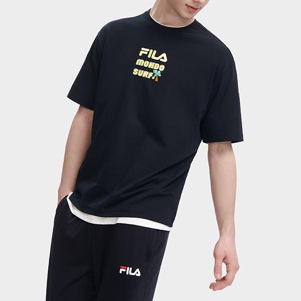 Fila Loose Fashion Short Sleeve T-Shirt Men Tops Black F11M329115FBK