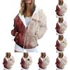 Women's Casual Halloween Print Long Sleeve Sweatshirt Pocket Jacket Zipper Hoodie Coat