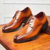 Fashion 2024 Dress Shoes Mens Formal Derby Shoes Genuine Leather Shoes for Men Wedding Shoes Business Casual Lace Up Leather Shoes