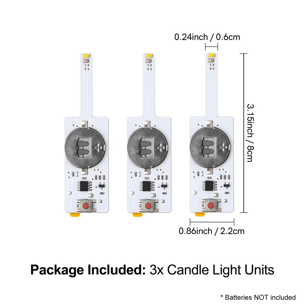 12pcs Blow-Out LED Candle Light for Making Light-Up Cards, Self-Adhesive Light-Up Units To Handmade Cards or Scrapbook Pages