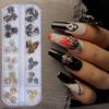 36Pcs/box Halloween 3D Nail Jewelry Alloy Spider Skull Ornament Nail Art Decoration