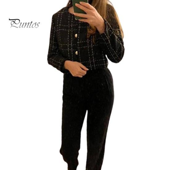 Women Coat Collarless Single-breasted Long Sleeves Short Type Business Style Commuting Jacket Spring Fall Outerwear