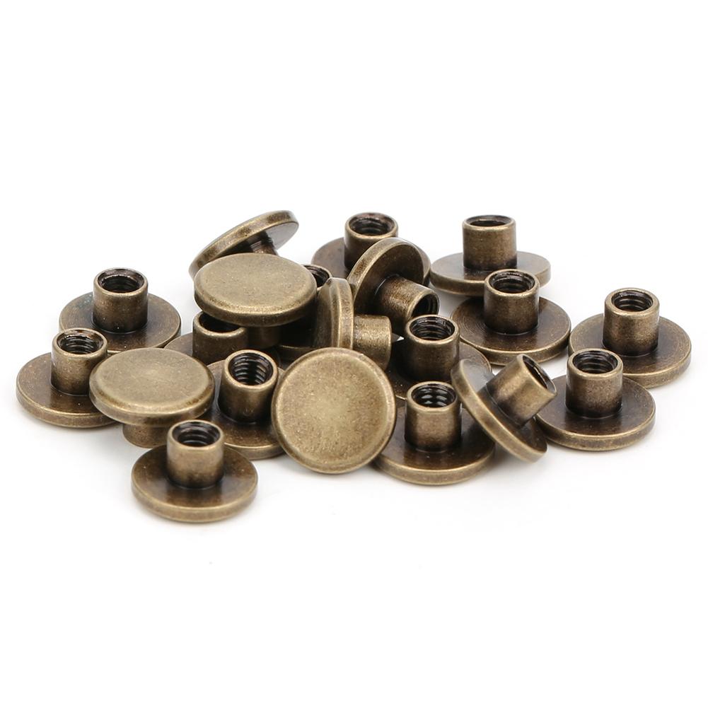 20 Set Brass Rivet Account Book Connecting Screws Notebook Binding Belt StudsBronze