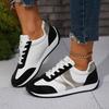 Fashion Contrast Color Platform Sneakers Women Round Toe Lace Up Sports Shoes Woman Spring Comfortable Casual Walking Shoes