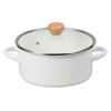 Pearl Metal 20cm Enamel Pot with Glass Lid, Smart Choice HB-6198