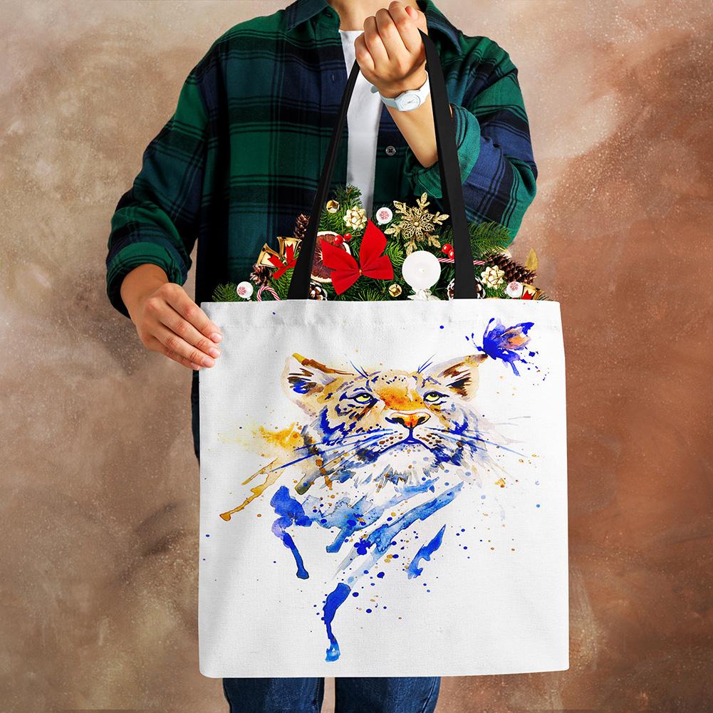 Butterfly Animal Cat Print Tote Shoulder Bag For Women Shopping Reusable Bags For Groceries Folding Travel School Beach Bags