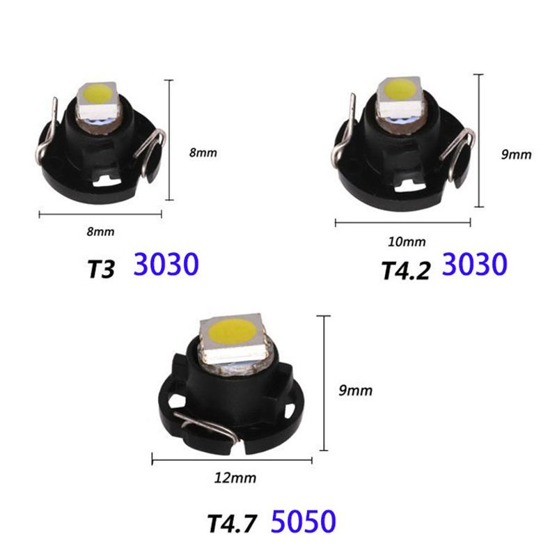 10PCS LED T3 T4.2 T4.7 Meter Bulb Instrument 3528 Neo Wedge Warning Switch Radio Dashboard Indicator Panel Lamp Car Lights