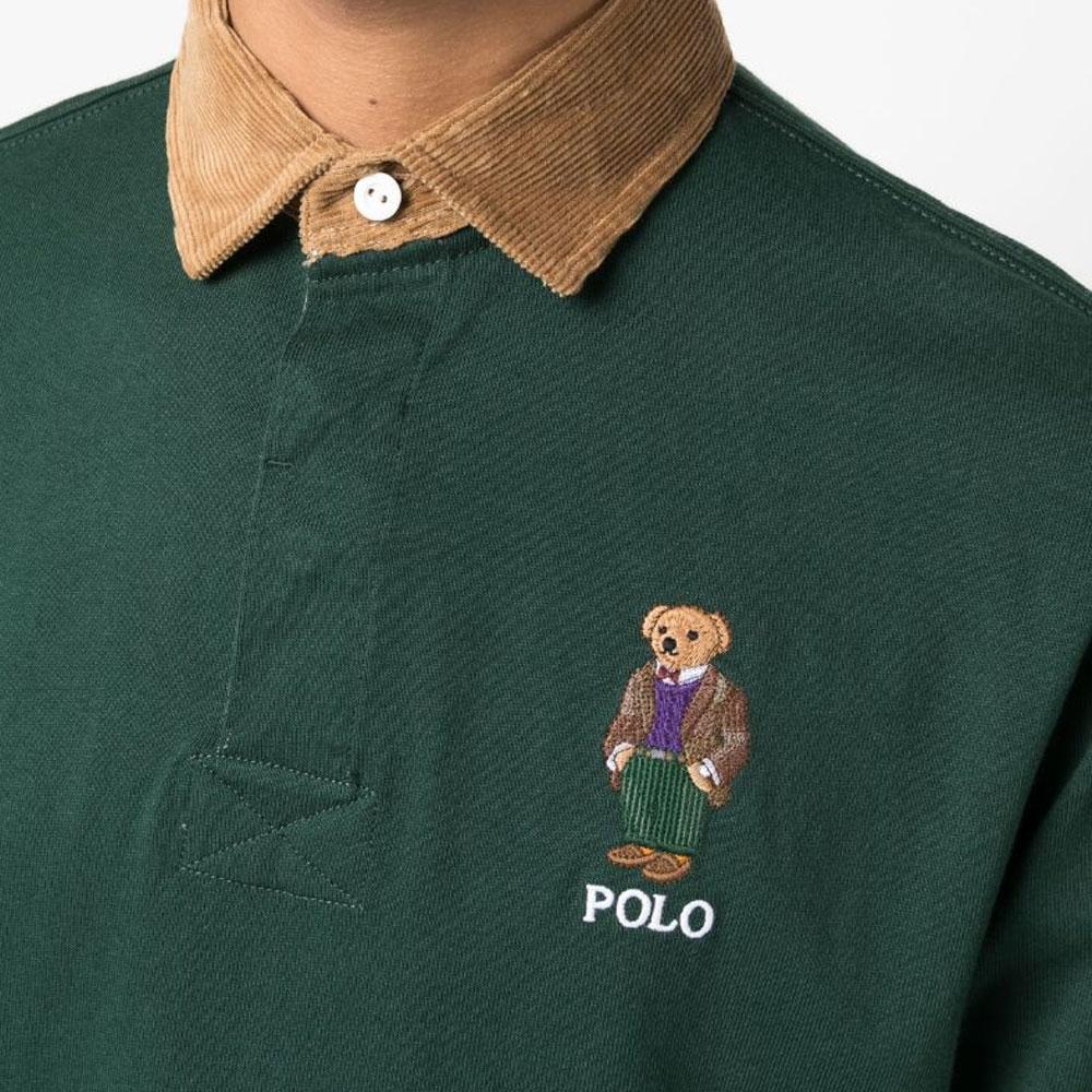 Polo Ralph Lauren Polo Bear Embroidered Long Sleeve Polo Shirt Men Tops Dark-Green 710878638-003