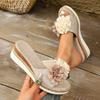 Mix Color Flower Wedge Sandals for Women Summer 2025 Fashion Platform Slippers Woman Lightweight Non Slip Beach Sandalias Mujer
