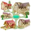 3D Wooden House Puzzle: DIY Educational Toy for Children