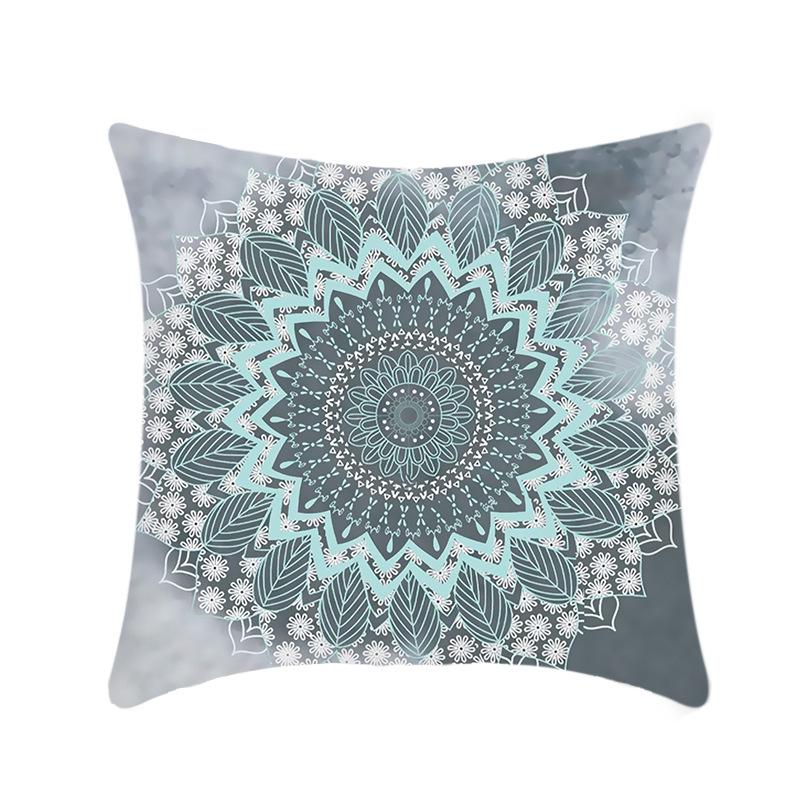 Creative Bohemian Style Mandala Sofa Pillow Cover Tatami Bay Window Pillow Cover Short Plush Printed Cushion
