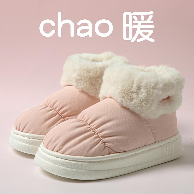 Winter Home Slippers For Men House Shoes With Fluffy Eva Waterproof Indoor Male Slipper High Quality Cotton Sandals Anti-Slip