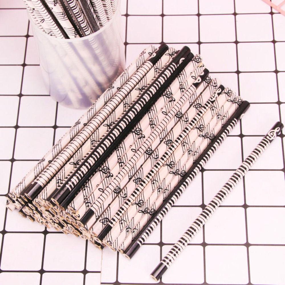 Office Supplies Crafts Musical Note Pattern 175mm 2B Pencil Writing Tools Graphite Wooden Pencil