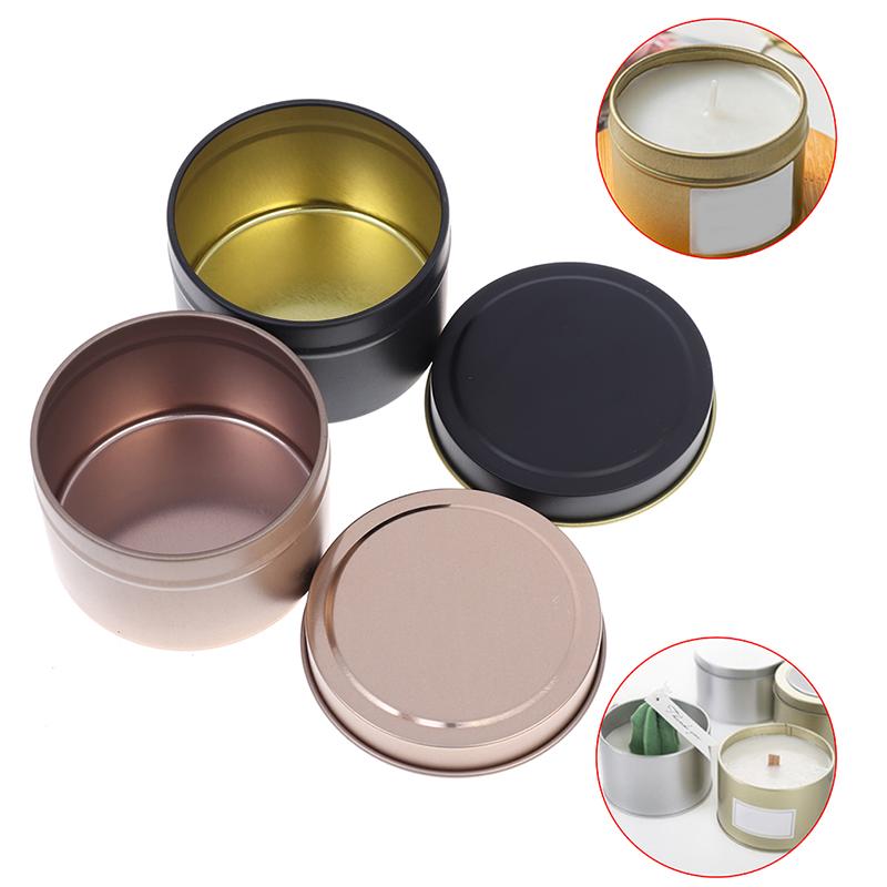 DIY Round Candle Jars 4Oz Aluminum Tins With Lids Cosmetic Sample Containers Storage Organizer