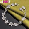 925 Sterling Silver Full Flower Bracelet Jewelry