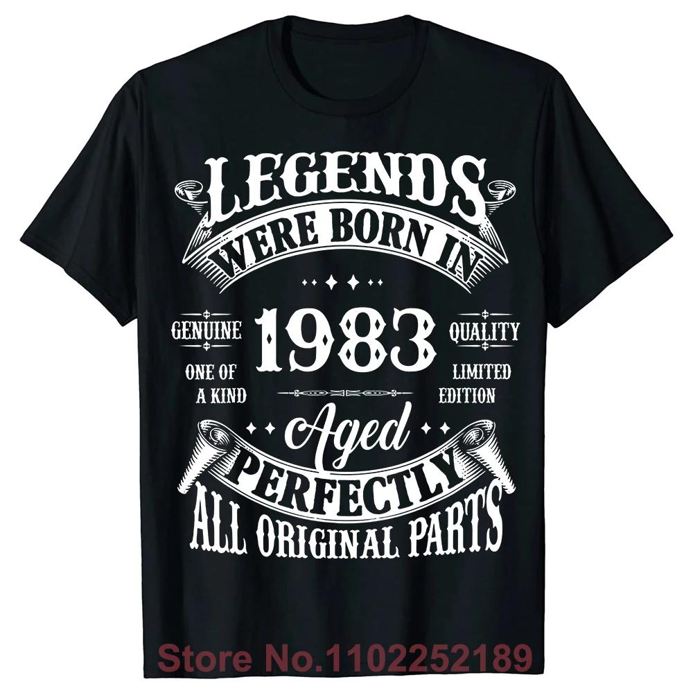 40th Vintage Legends Born In 1983 40 Years Old T Shirts Graphic Cotton Streetwear Short Sleeve Birthday Gifts