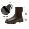 Leather Short Boots Women's Thick Heel 2025 New Spring and Autumn Elastic Thin Boots Single Boots Thick-soled British Martin Boots