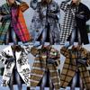 Autumn Women's Clothing Multi-color Plaid Long-sleeved Lapel Jacket