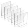 Ziyue 6-Piece Acrylic Block Display Stand, 100mm Diameter X 10mm Thick, Square Acrylic Stand, Transparent Display Base