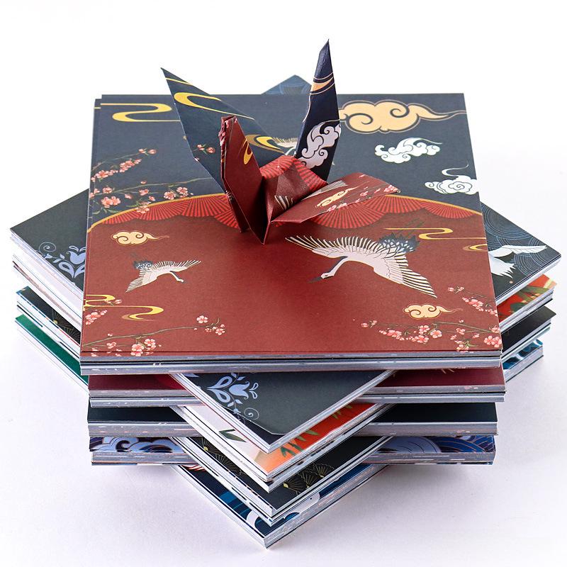 "Chenyang Handmade Origami Paper: Ancient Style Crane-Themed Colored Sheets"