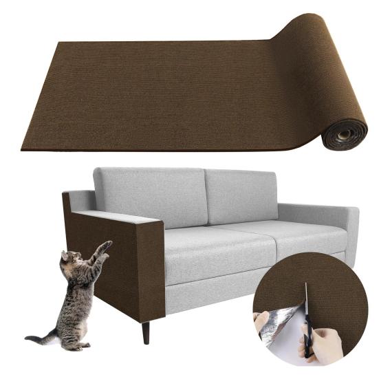 Trimmable Cat Scratcher Mat Self-Adhesive Cat Scratching Pad Replacement for Cat Towers Anti-Scratch Furniture Protector for Couch Wall Door