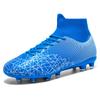 Men's High-Top Football Shoes with AG & TF Nails Artificial Turf Suitable Summer Season Rubber Mesh Insole Foot Soccer Shoes