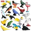 17Pcs Simulated Bird Animals Parrot Model Figure Toys PVC Flamingo Birds Figurine Collection