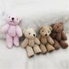 12CM Pearl Plush Joint Bear Plush Toy Hat Gloves Scarf Accessories Bear with Foot Leather Stuffed Pendant Ornaments
