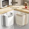 Foldable Kitchen Wall-Mounted Trash Can: Large Capacity, Punch-Free Waste Basket for Cabinet Doors