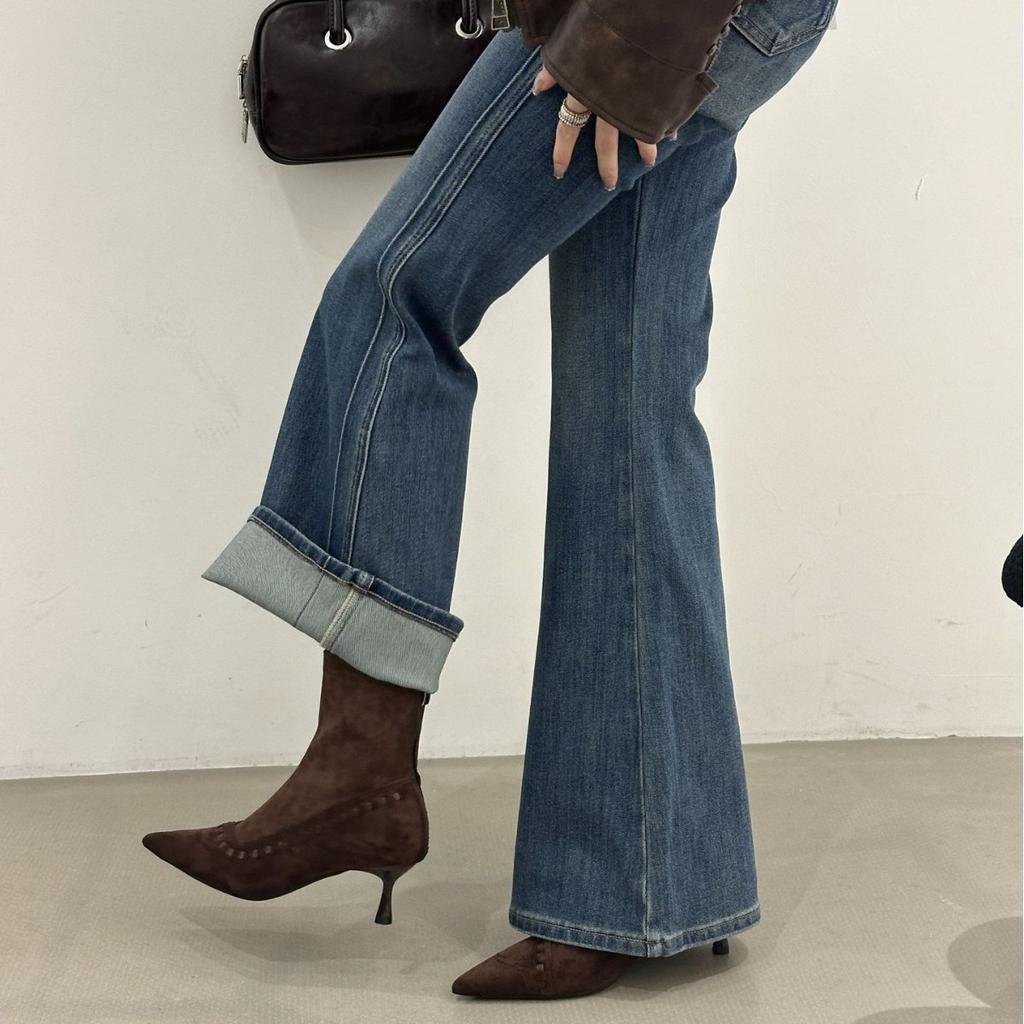 6677-11 Rear Zipper Thick Heel Short Boots Women's 2025 Autumn and Winter New Outer Wear Versatile Soft Bottom Square Head Martin Boots