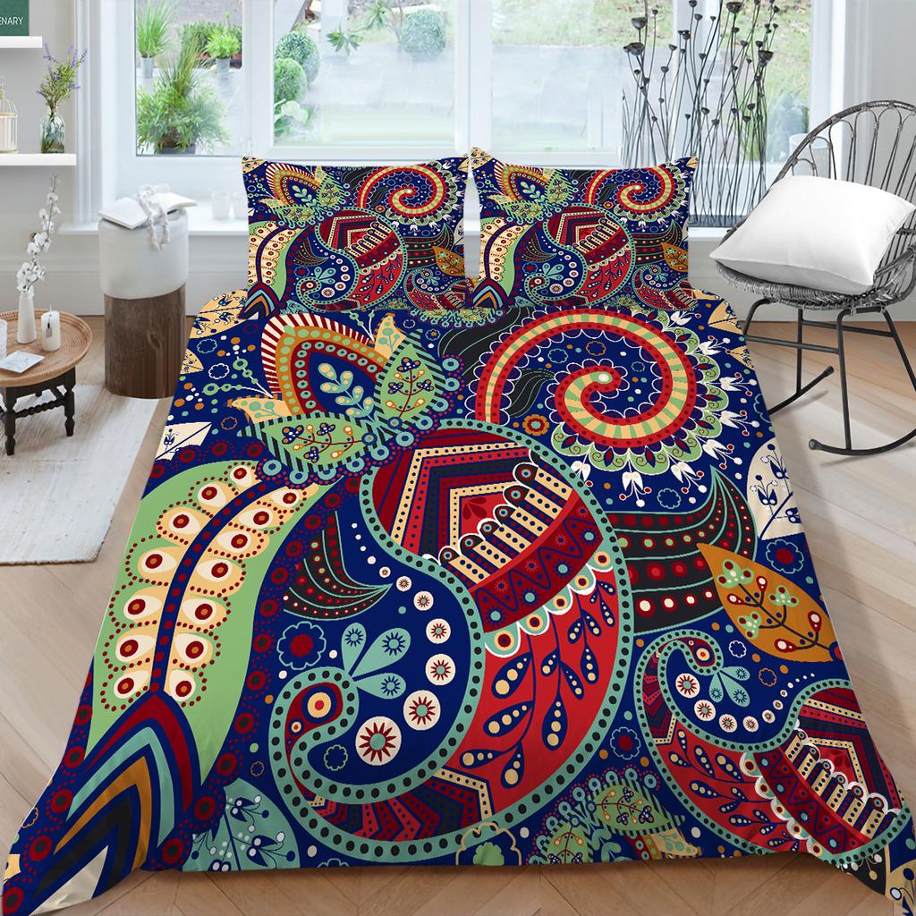 Богемный комплект постельного белья с богемным узором, пододеяльник, наволочка, 2/3 шт., ткань из микрофибры, полный размер, украшение для дома