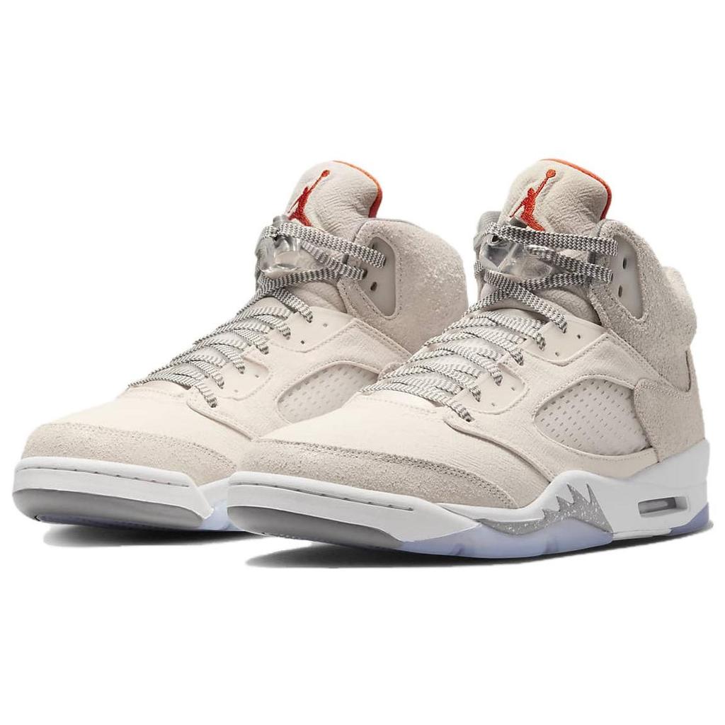 Air Jordan 5 Retro SE Craft Light Orewood Brown Men Sneakers Cream Safety-Orange Flat-Pewter FD9222-180