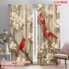 2pcs,2D Plane Printing Light Filtering Curtains Cardinal Symphony Versatile Durable Polyester (without Rod) Gifts for Living