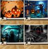 Home Decor Tapestry Halloween Pumpkin Lantern Wall Hanging Tapestry Boho Hippie Magic Castle Wall Decor Backdrop Fabric