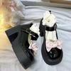 High Heel Sweet Bow High Heel Single Mary Jane Shoes Women's Bow Single Shoes Women's Autumn Mary Jane Vintage Thick