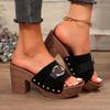 New Thick High-heeled Slippers Women's Summer Fashion Casual Style New Sandals Women