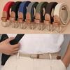Knitted Thin Woven Belt Zinc Zinc Alloy Pin Buckle Stretch Waist Belts Elastic Waistband  Outdoor Sports