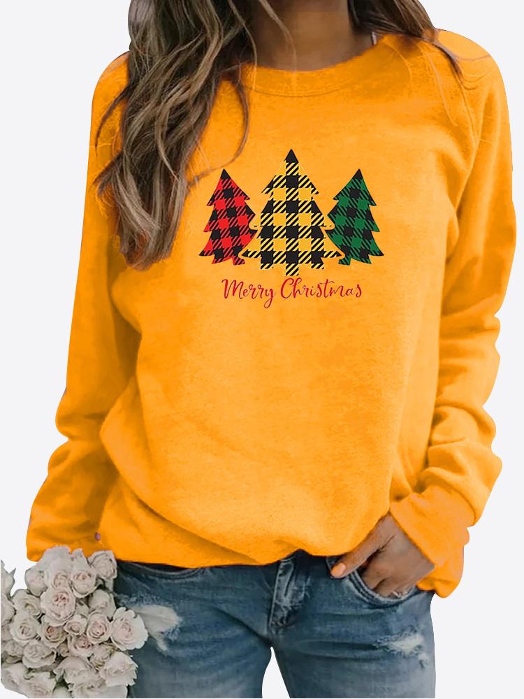 Women Winter Clothing Christmas Printed Casual Sweatshirt Long Sleeve Tops T-shirt Ladies Round Neck Pullover Sweater