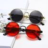 SHAUNA Retro Metal Punk Sunglasses Round Women Gothic Spring Steampunk Shades Men UV400